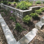 Terraced Concrete Wall Block Retaining Wall With Decomposed Granite Path