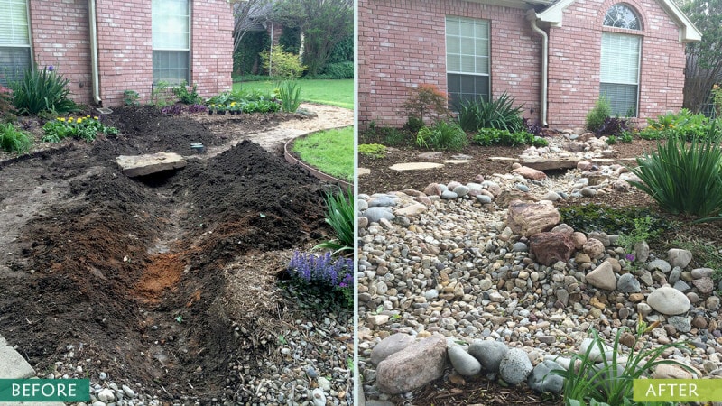 Dry Stream Bed Before And After