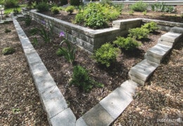 Terraced Concrete Wall Block Retaining Wall With Decomposed Granite Path